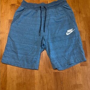 Nike Men’s Heathered Blue Athletic Shorts with White Logo